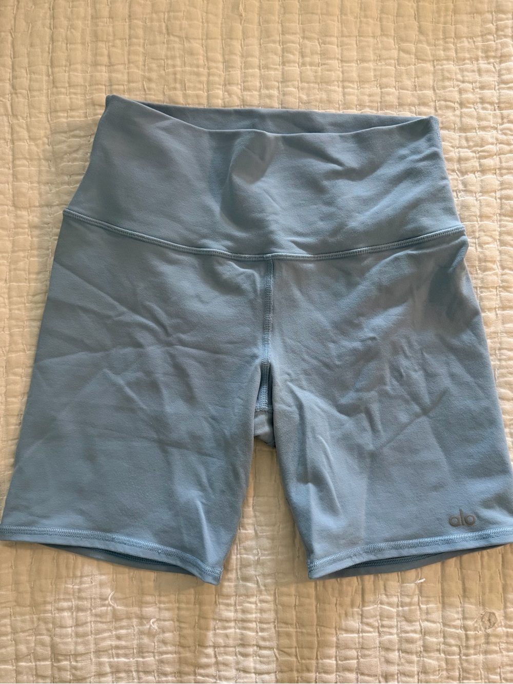 ALO Yoga Sky Blue High-Waist Bike Shorts